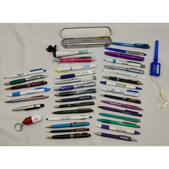 Pharmaceutical Drug Rep Collectible Pens Banned 39pc Lot New Used